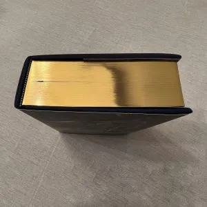 Beautiful gold gilding on edge of pages. Premium book printing in Asia.