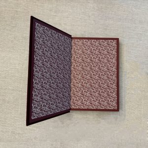 Endpaper example with frame around pattern design.